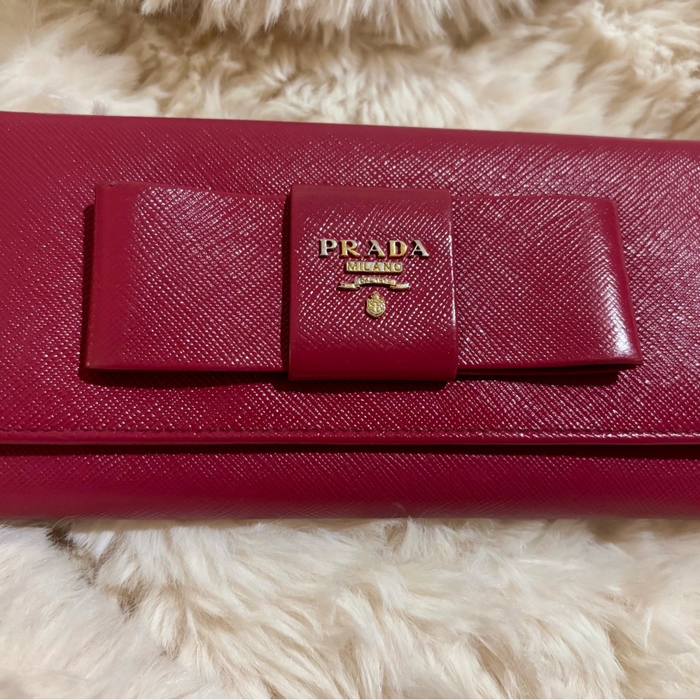 Prada Fuchsia Bow Wallet
